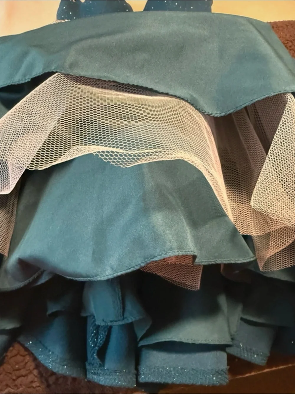 Jovani Teal Sparkle Fit-and-Flare Cocktail Dress with Beaded Waist